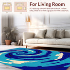 Abstract Swirl Pattern Textile Design Rug