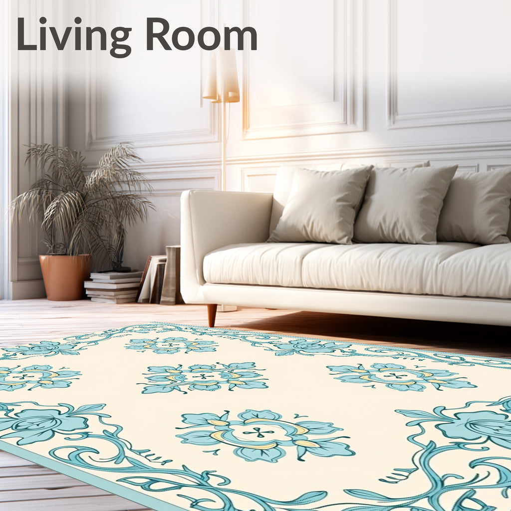 Floral Vine Art Nouveau Pattern Rug