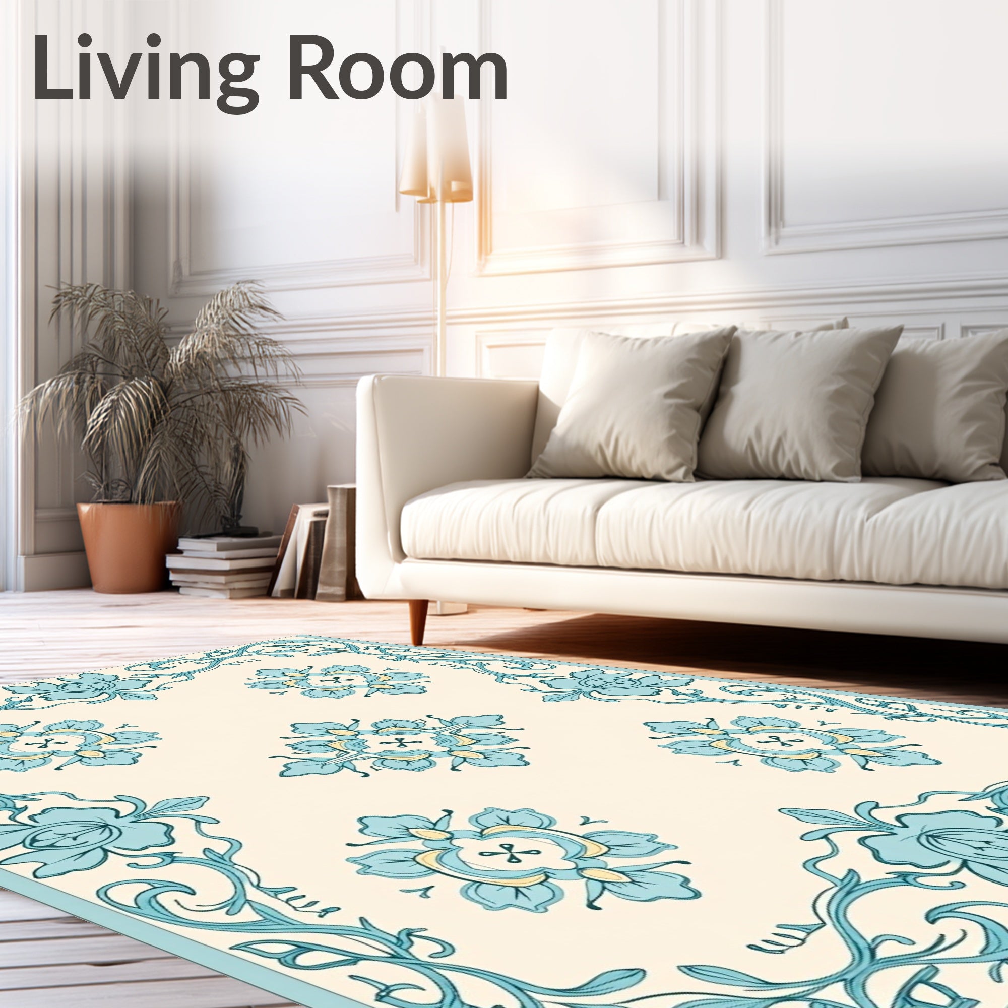 Floral Vine Art Nouveau Pattern Rug