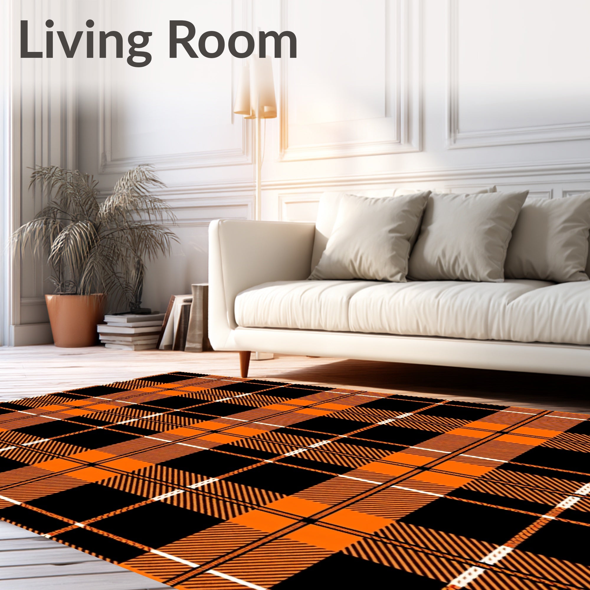 Classic Plaid Pattern Design Rug
