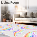 Dreamy Abstract Rainbow Swirls Pattern Rug
