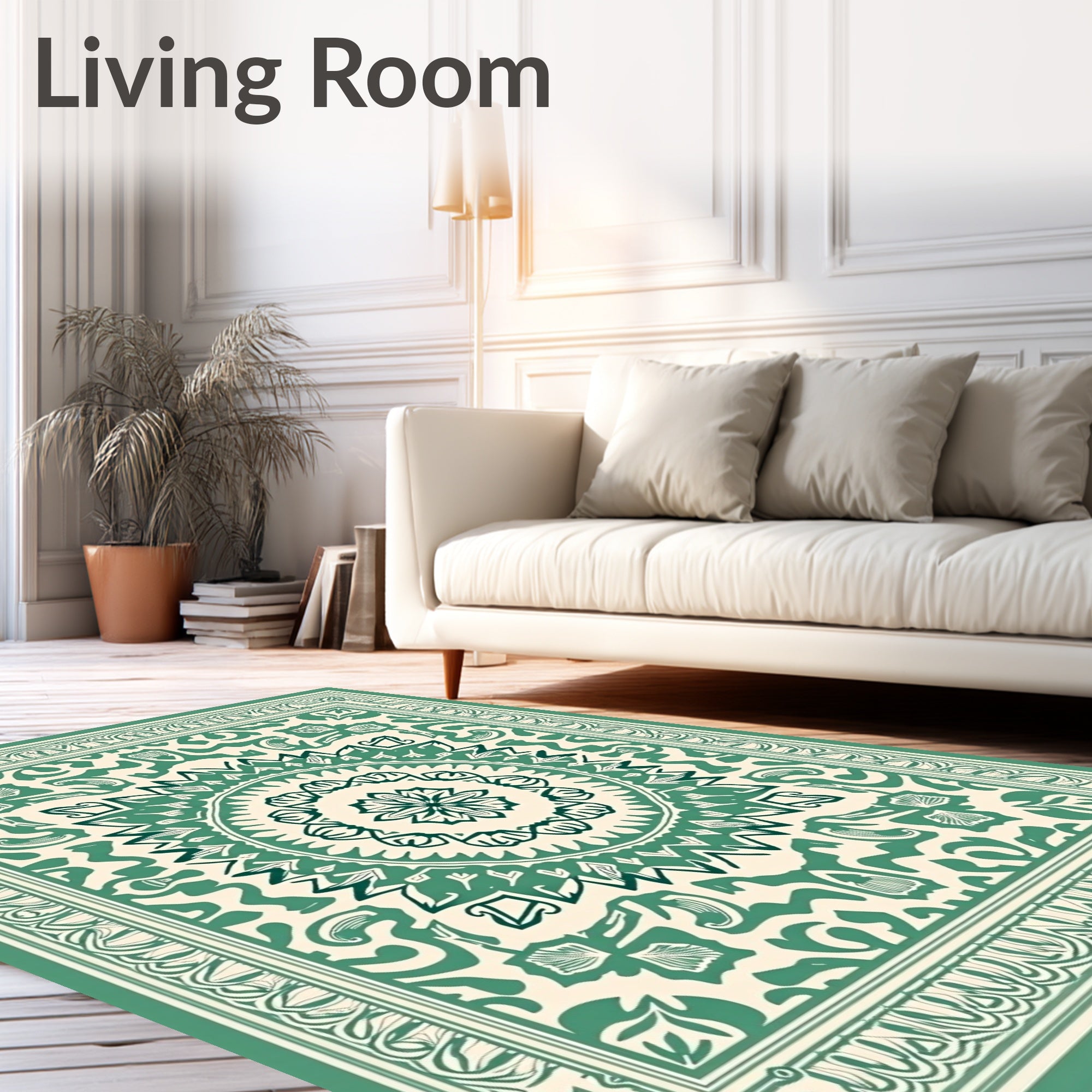 Greenery Floral medallion Pattern Rug