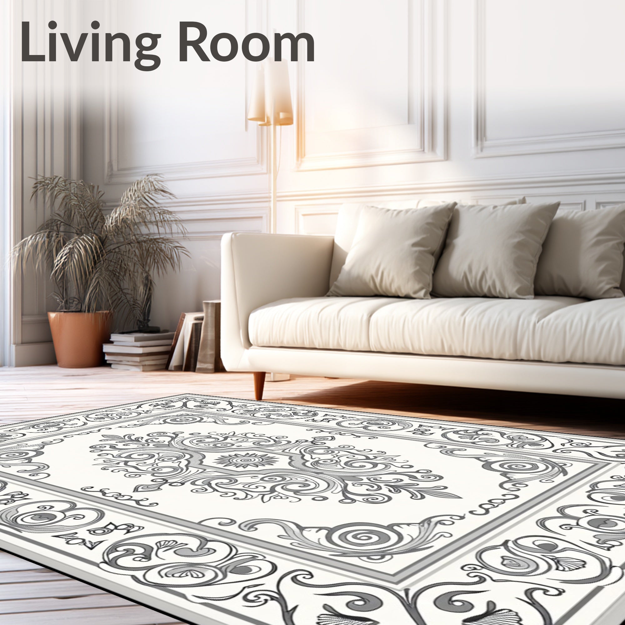 Vintage Floral Scrollwork Classic Design Rug