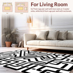 Intertwined Black Grey Abstract Pattern Rug