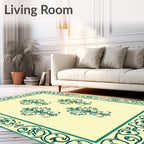 Ornate Floral Damask Pattern Rug