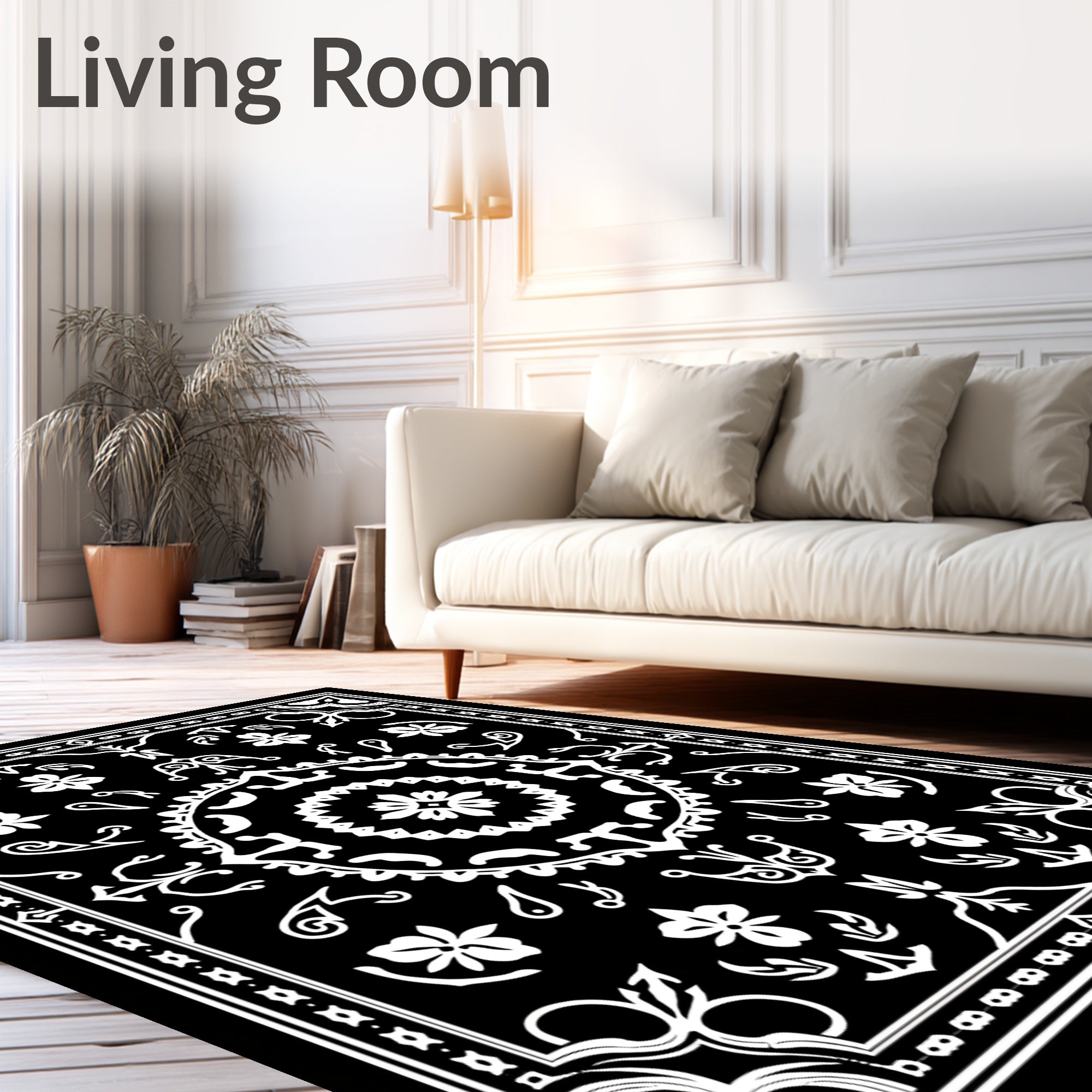 Intricate Mandala Floral Pattern Rug