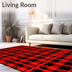 Red Plaid Pattern Rug