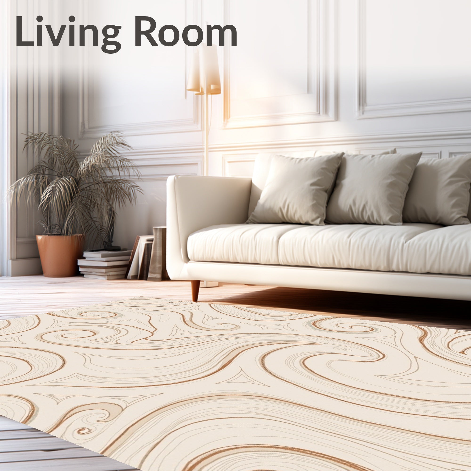 Elegant Swirl Abstract Pattern Rug
