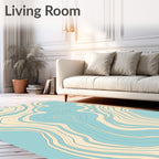 Flowing Wave Abstract Contour Design Rug