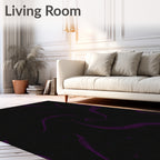 Dark Amethyst Swirl Pattern Rug