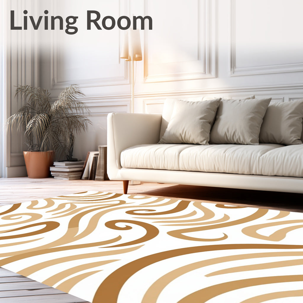 Abstract Curved Lines Pattern Rug