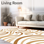 Abstract Curved Lines Pattern Rug