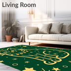 Whimsical Cat Star Burst Pattern Rug