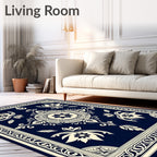 Classic Floral Medallion Contour Design Rug