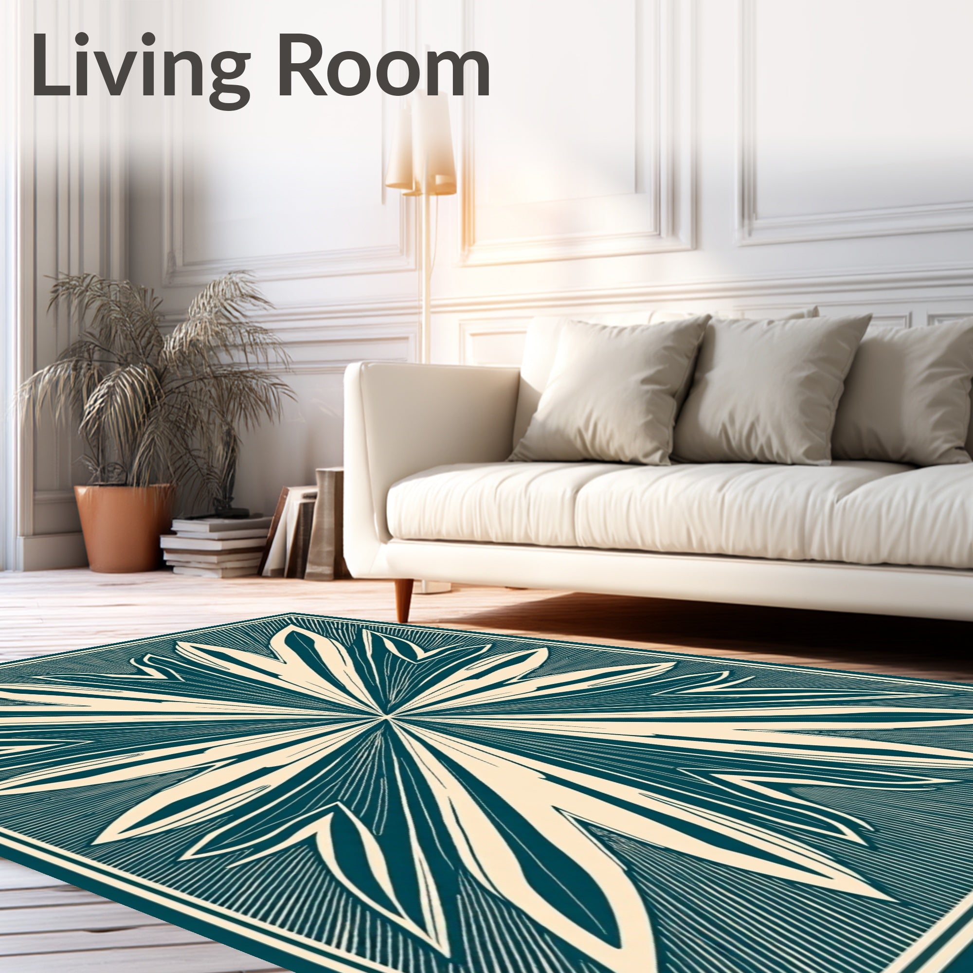 Abstract Starburst Geometric Design Rug