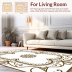 Ornate Floral Detailed Brown Pattern Rug