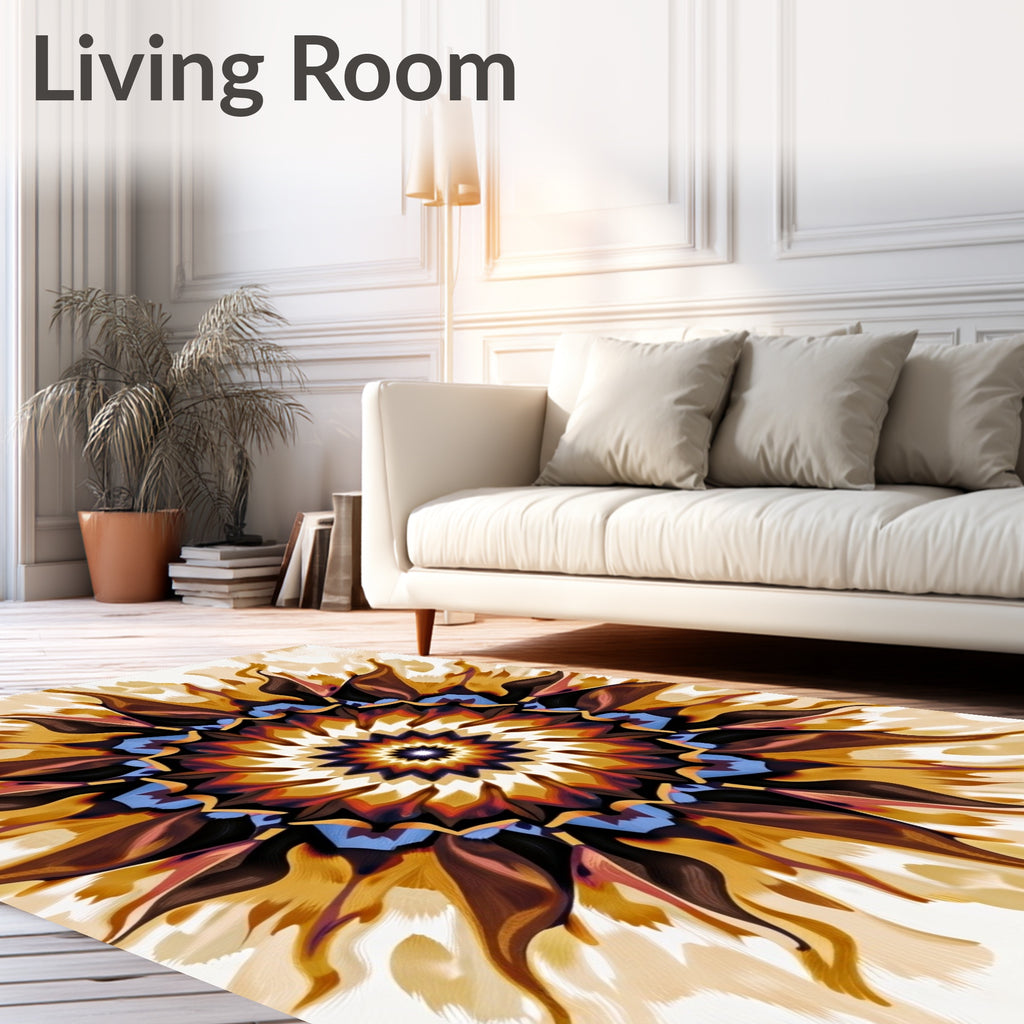 Mandala Sunburst Pattern Rug