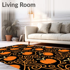 Autumn Harvest Pumpkin Swirl Pattern Rug