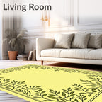 Green Leaf Vine Border Design Rug