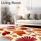 Autumn Turkey Leaf Pattern Rug