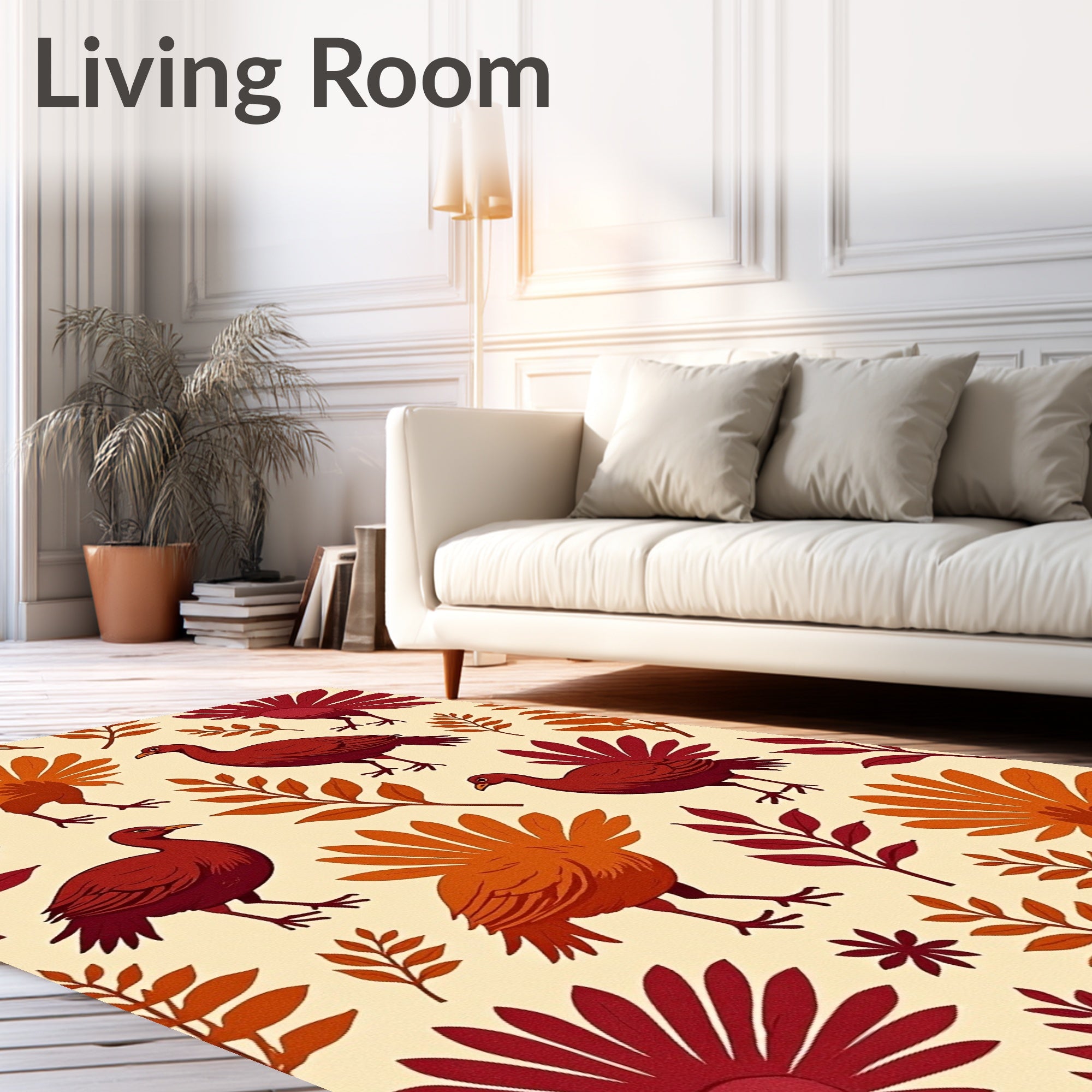 Autumn Turkey Leaf Pattern Rug