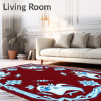 Stylized Bird And Star Pattern Rug