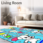 Cute Dog Comic Strip Design Rug