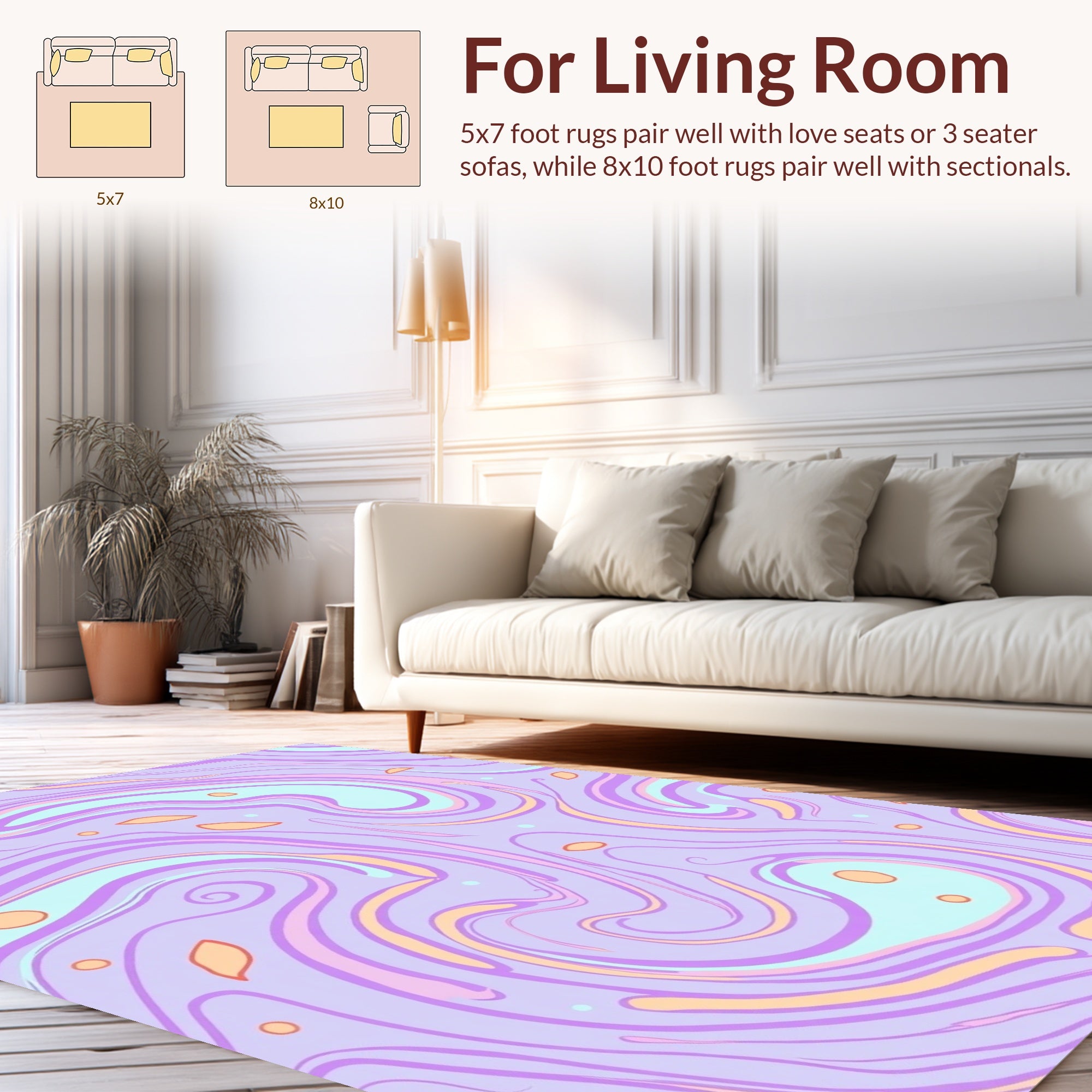 Pastel Swirl Abstract Pattern Rug