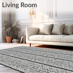 Abstract Maze Geometric Stripe Pattern Rug