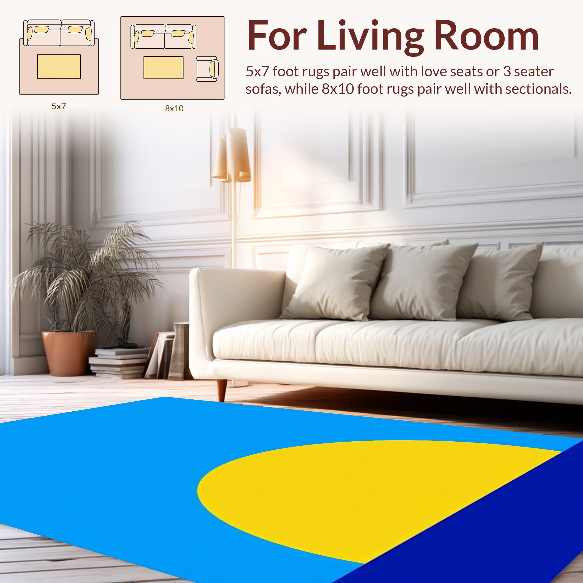 Bold Abstract Sun Setting Ocean Rug