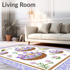Whimsical Birds And Floral Nests Rug