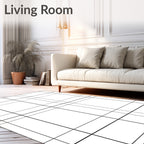 Black and White Grid Pattern Rug