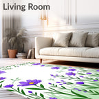Purple Floral Garden Delight Rug