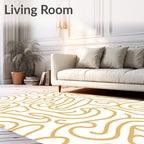 Golden Swirl Abstract Pattern Rug