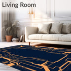 Futuristic Circuit Board Pattern Design Rug