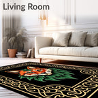 Whimsical Fox With Floral Border Design Rug