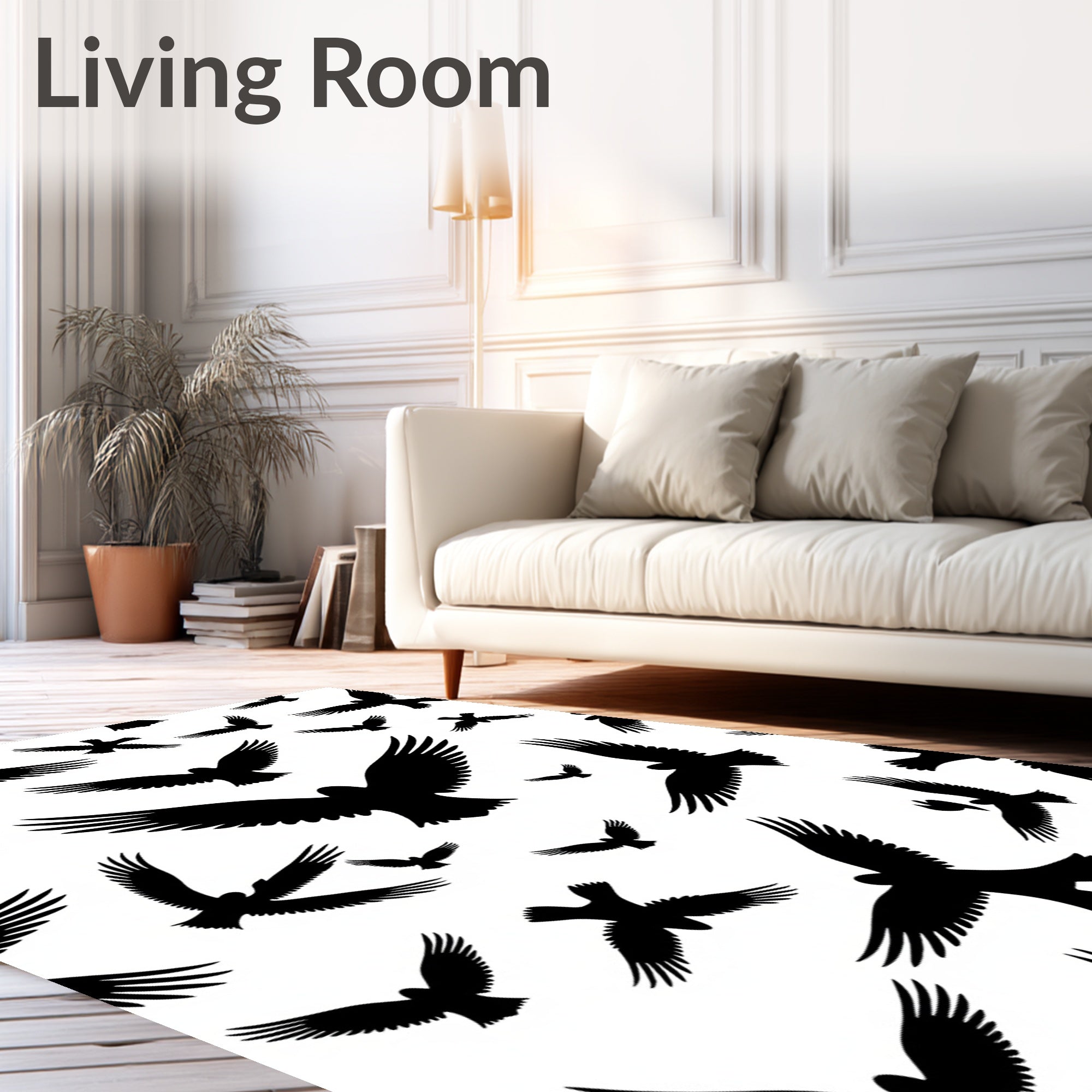 Silhouette Eagle Flock Pattern Rug