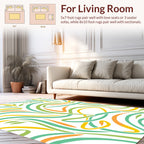 Nature Inspired Swirling Lines Pattern Rug