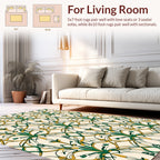Art Nouveau Green Gold Floral Pattern Rug