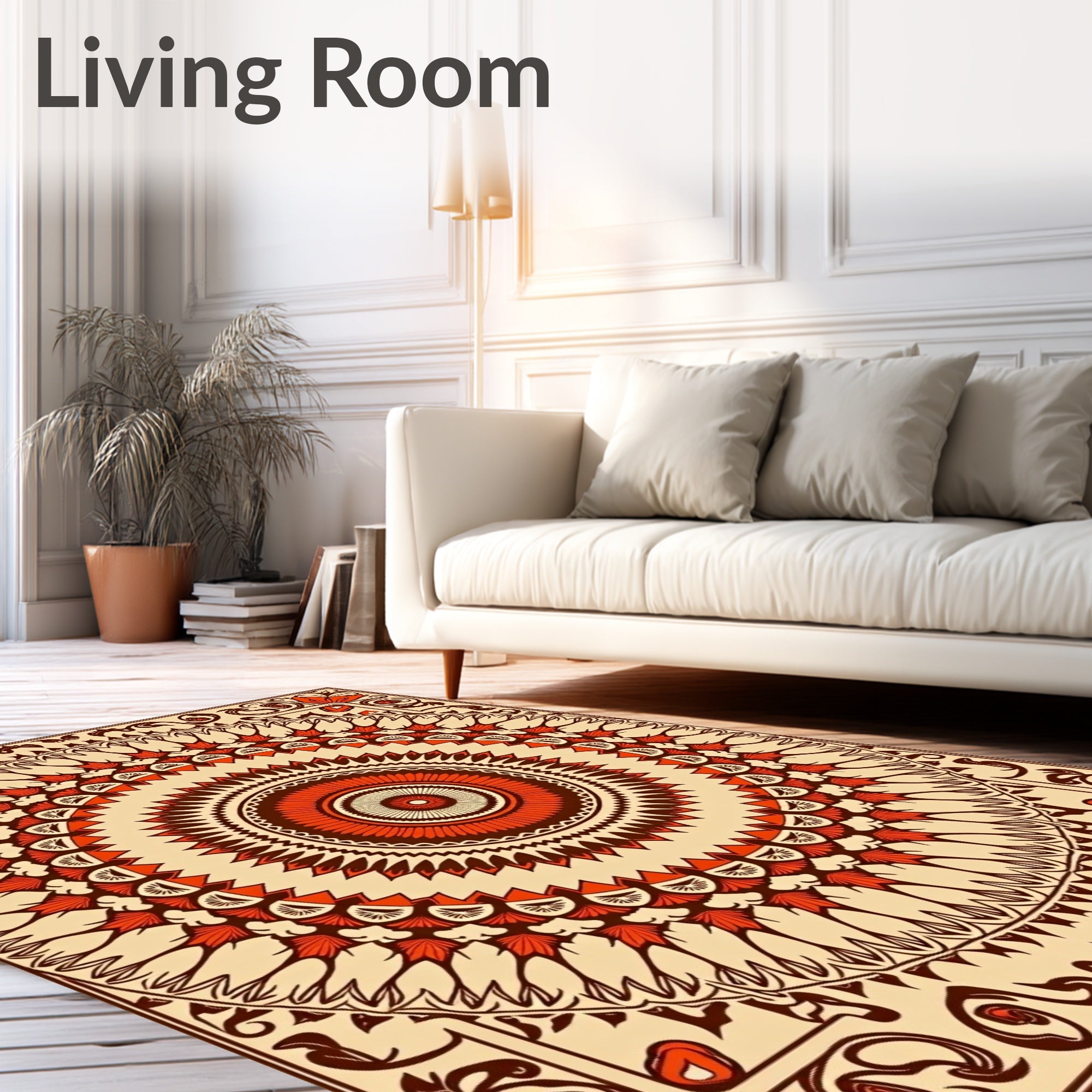 Ornate Floral Medallion Pattern Rug