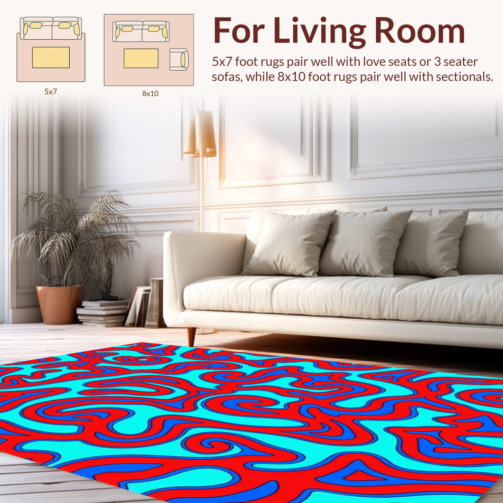Bold Abstract Swirls Design Rug