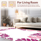 Fuchsia Pink Tropical Leaf Border Rug