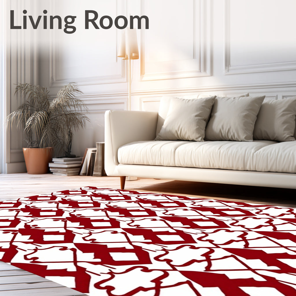 Ornate Damask Pattern Rug