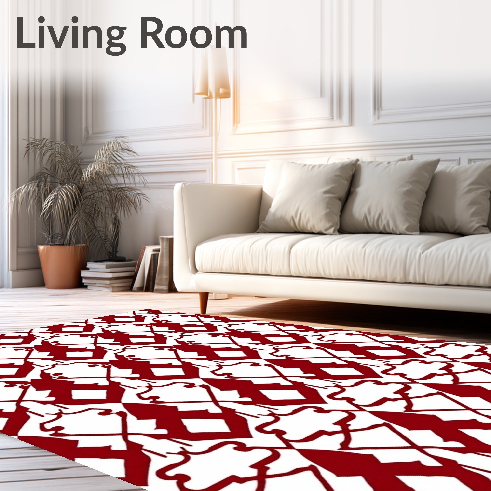 Ornate Damask Pattern Rug