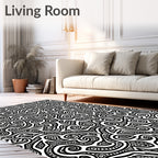 Curvy Ink Blot Pattern Rug