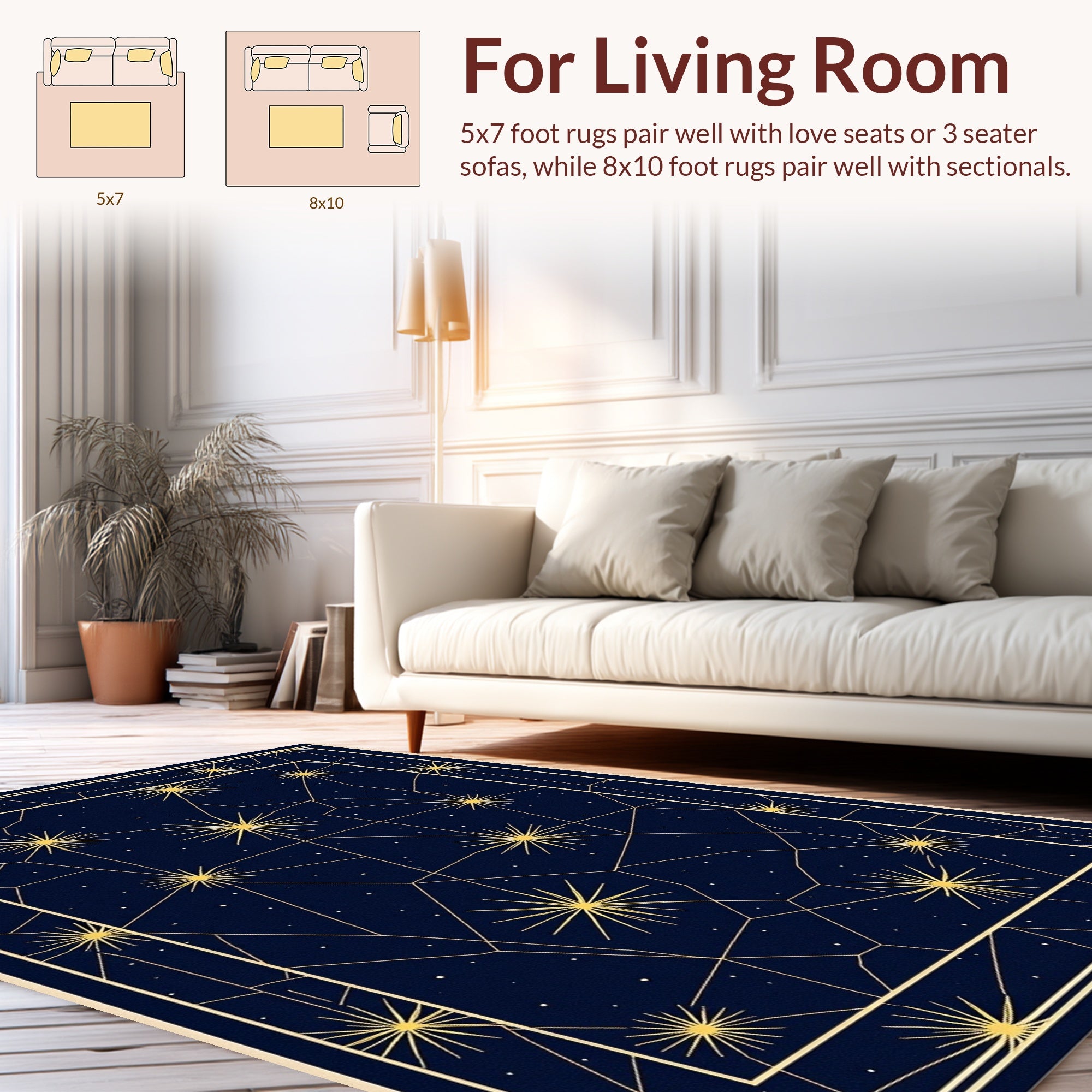 Celestial Starburst Geometric Pattern Rug