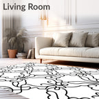 Filigree Scroll Pattern Design Rug