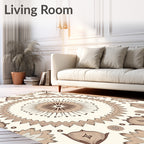 Drawn Floral Mandala Pattern Rug