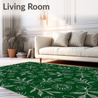 Botanical Nature Sketch Pattern Rug