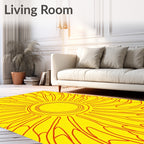 Concentric Sun Rays Pattern Rug